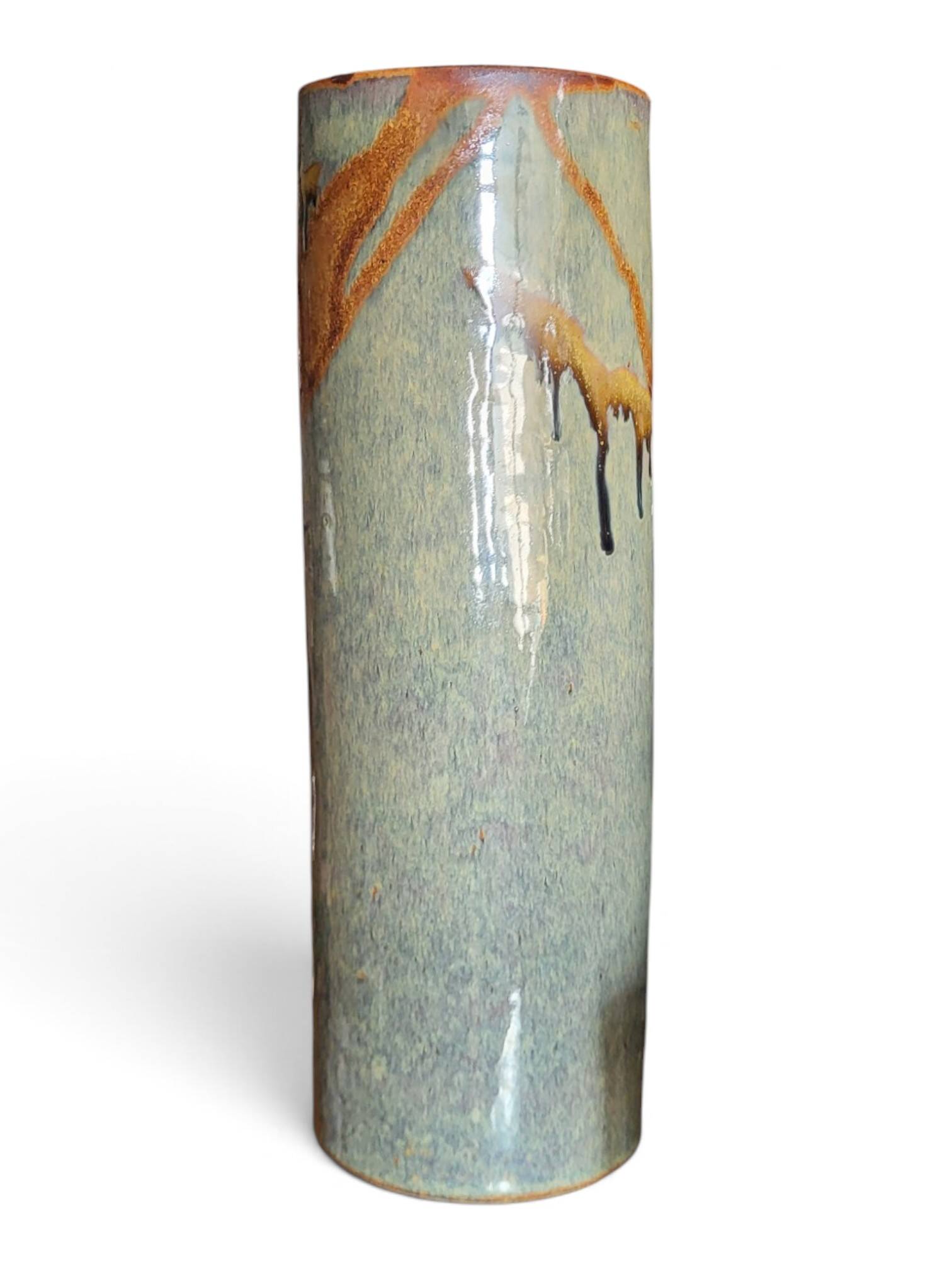 Roll vase in stoneware from Puisaye — Jean Cacheleux