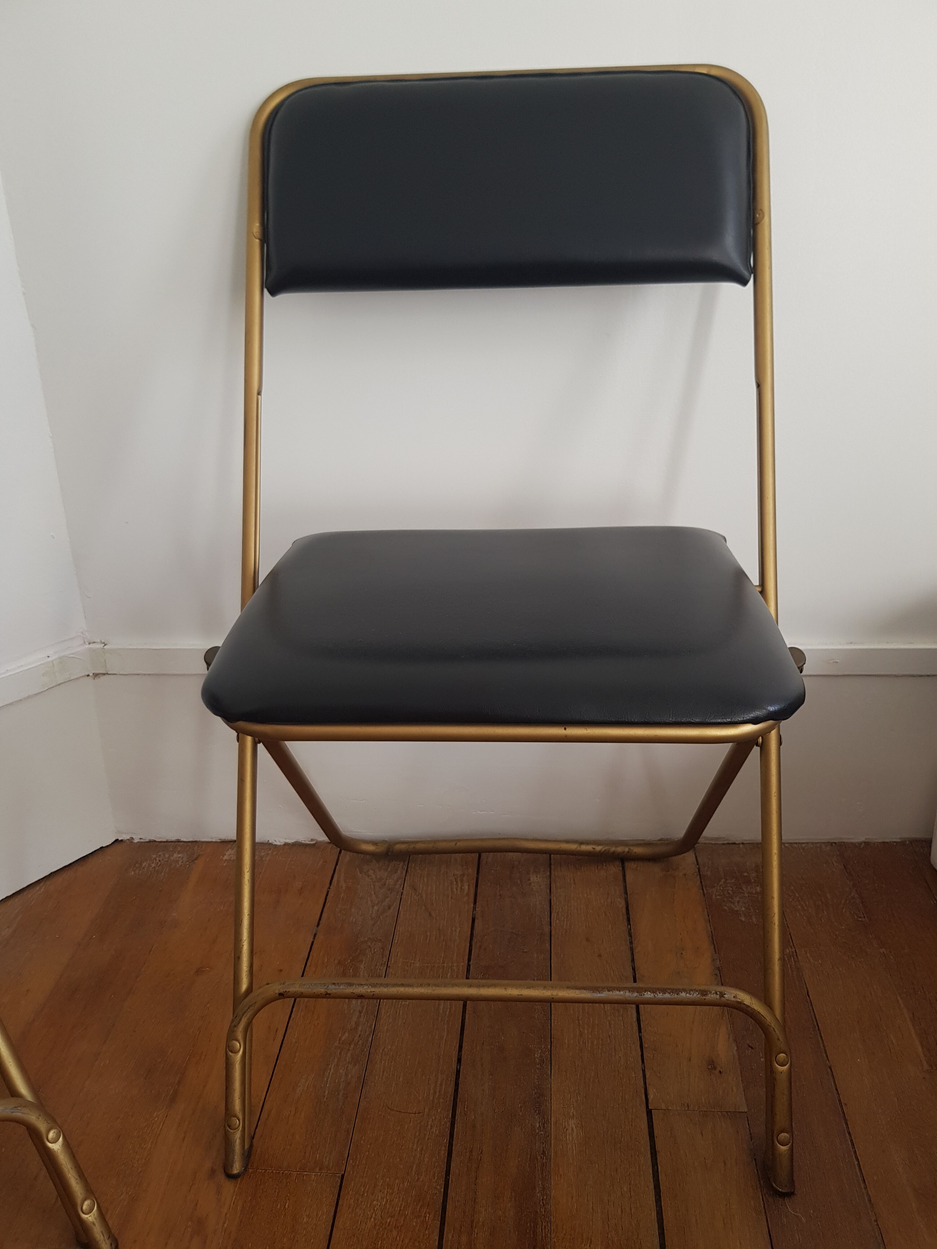 Set of 2 folding chairs in skai and metal