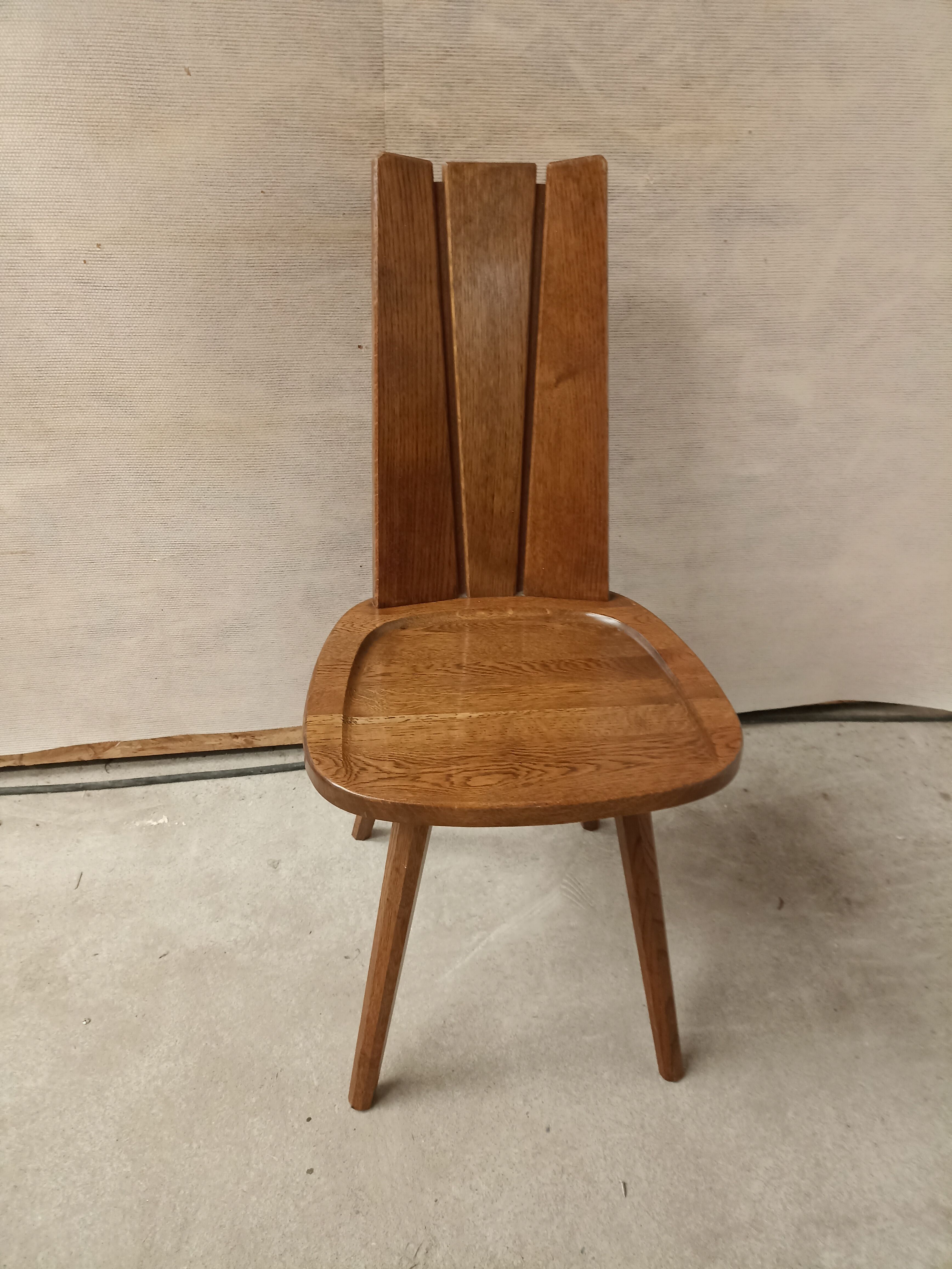 Set of 4 brutalist chairs style Franciszek Aplewicz