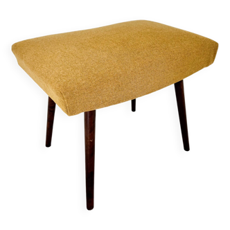Mid-Century Stool with New Upholstery, Czechoslovakia, 1970's