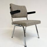 Gray upholstered designer armchair attributed to Gispen, 1960s