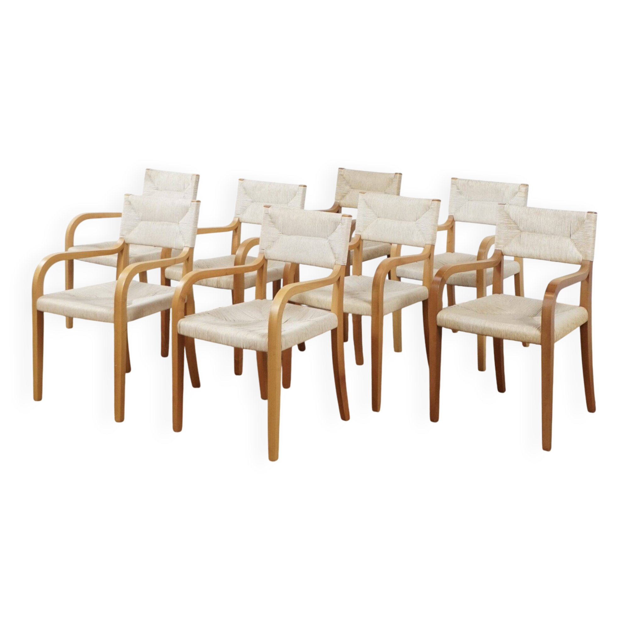 Set of 8 Risiedo dining chairs by Luca Meda for Molteni