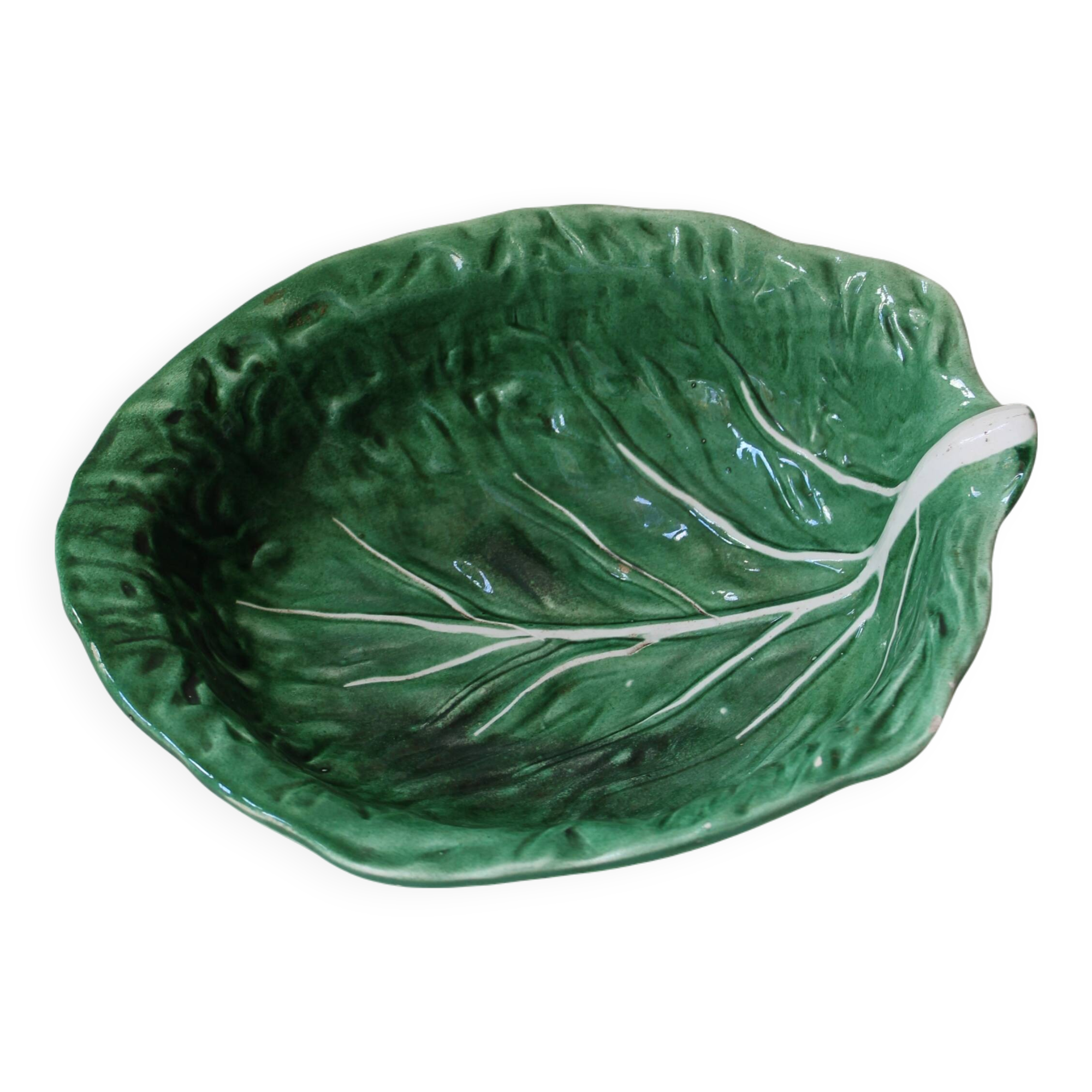 Gerber Prestige vintage barbotine cabbage leaf salad bowl