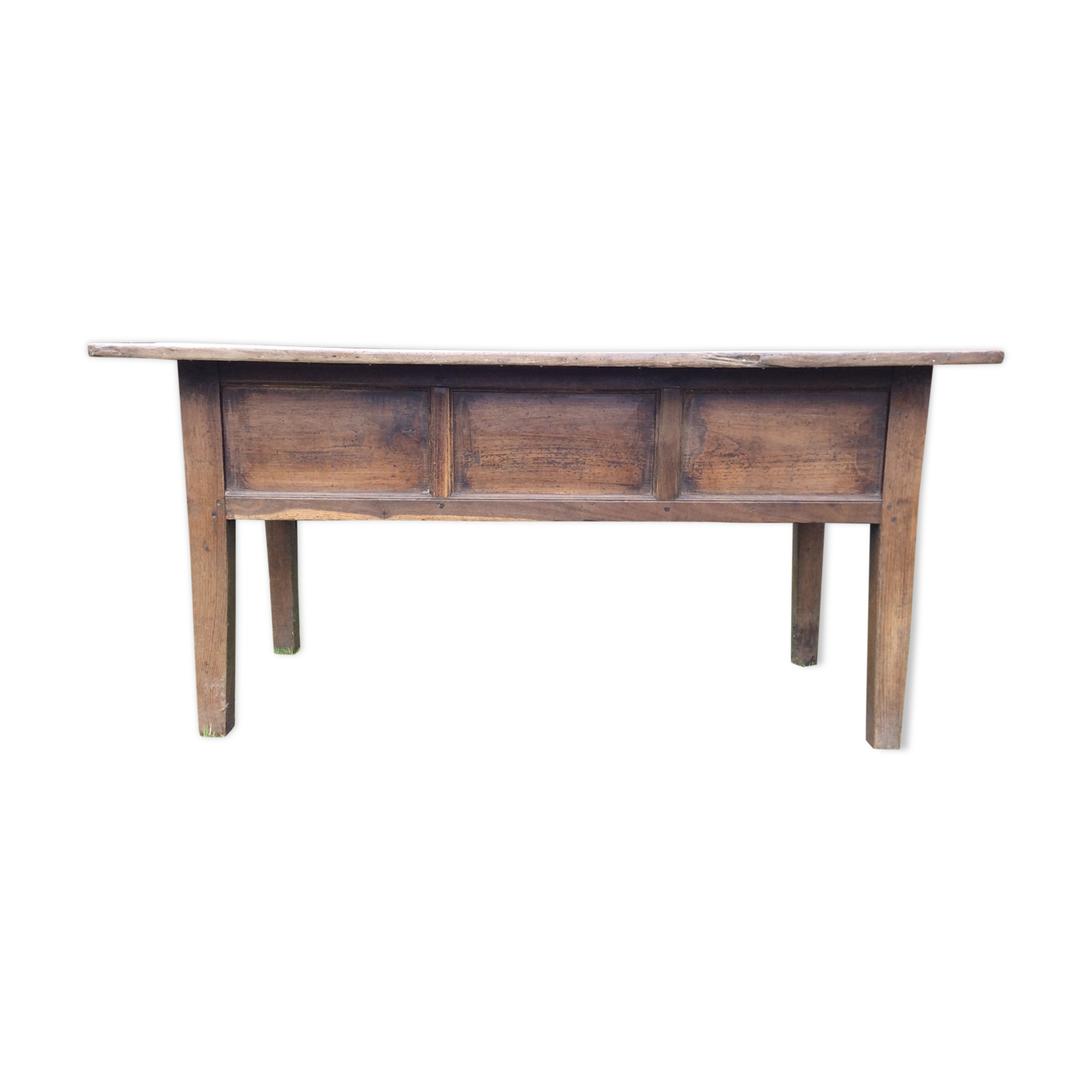Farm table with panels with oak spindle feet. (said dairy table)