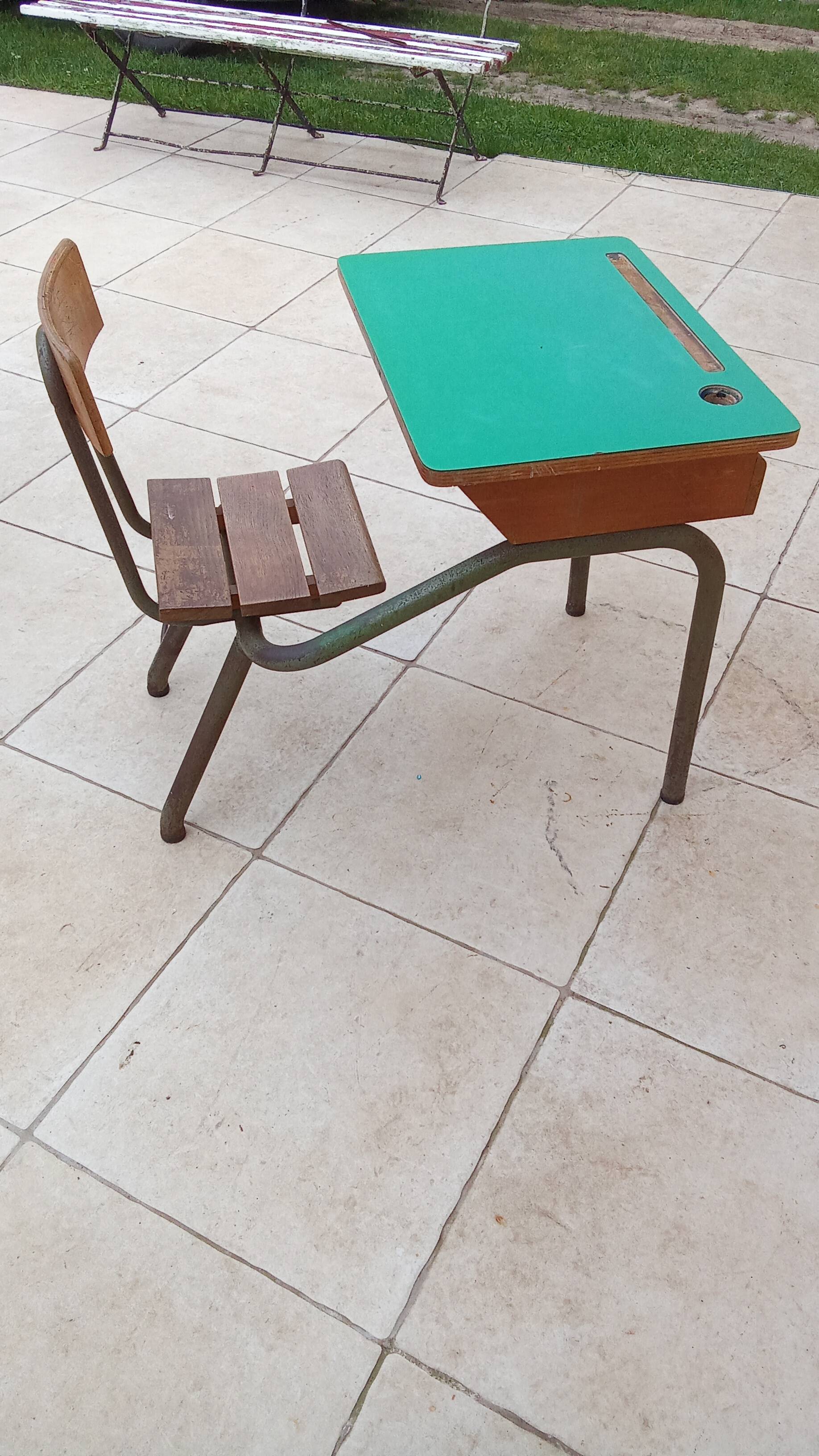 Old vintage children's school desk