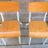 Duo of child school boy chairs