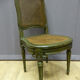 Set of 10 chairs in painted beech and Louis XVI style caning