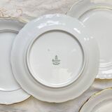 6 Small vintage plates in white and gold porcelain Winterling Bavaria