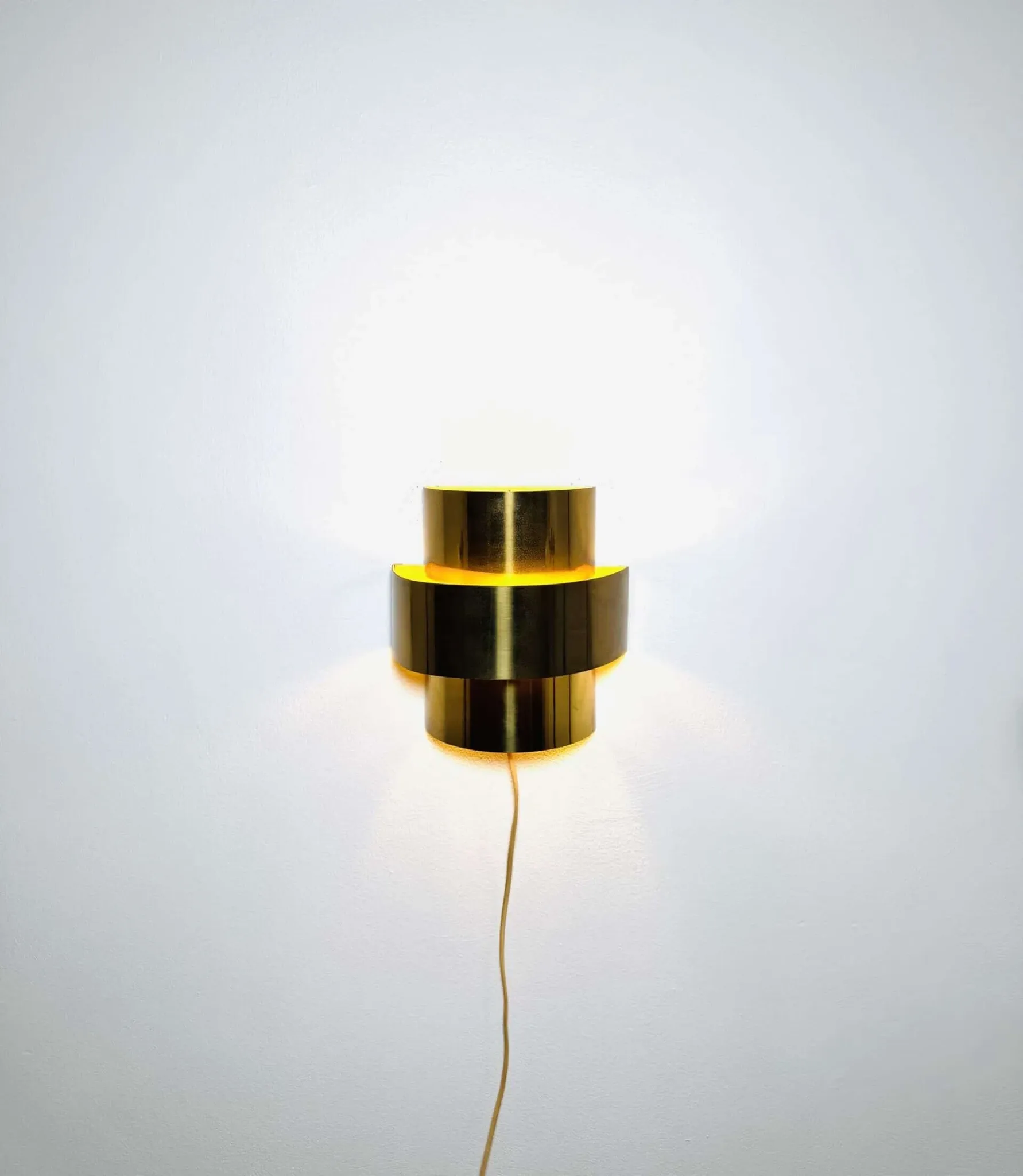 Gold Coloured Layered Wall Lamp By Anvia Nederland, The Netherlands, 1960S
