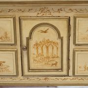 Chinoiserie Buffet with Marble Top in Chippendale Style