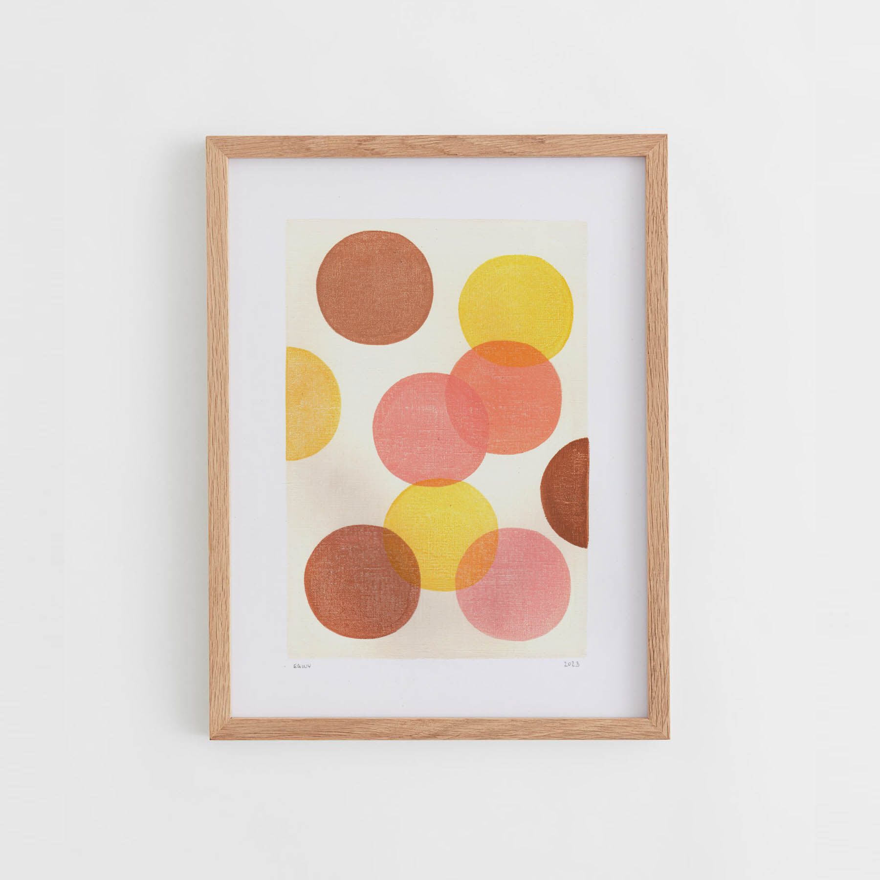 Ensemble de 4  peinture sur papier signées eawy