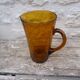 Pichet vintage en verre bullé ambre style Biot
