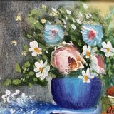 Signed flower painting