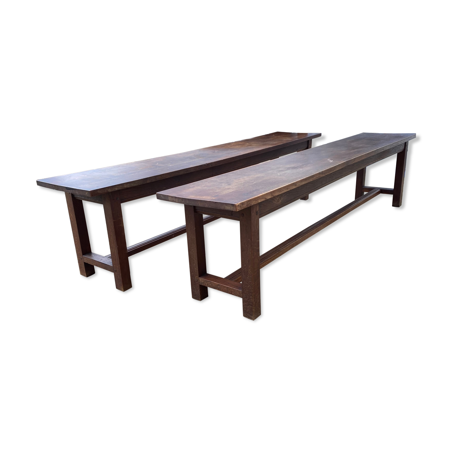 Old pairs of benches
