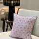 Coussin indien block print fleurs "fleur" - rose/blanc