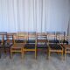 Set of 14 Vintage Scandinavian Dining Chairs / Yugoslav Wooden Bistro Chair