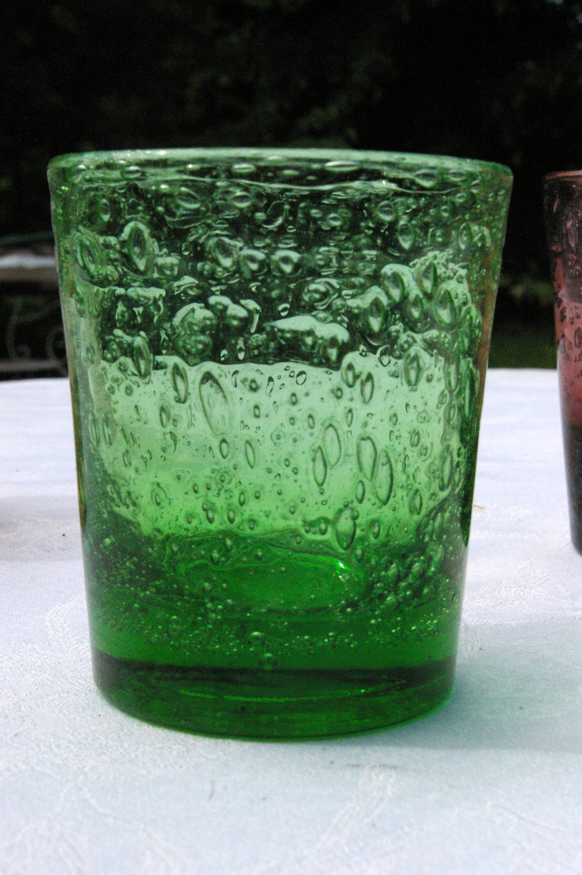 5 vintage bubble glass cups from Biot