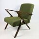 Vintage olive green boucle armchair, 1970s