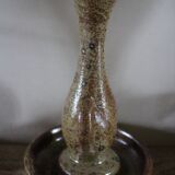 Vintage rat cave pyrite stone candlestick