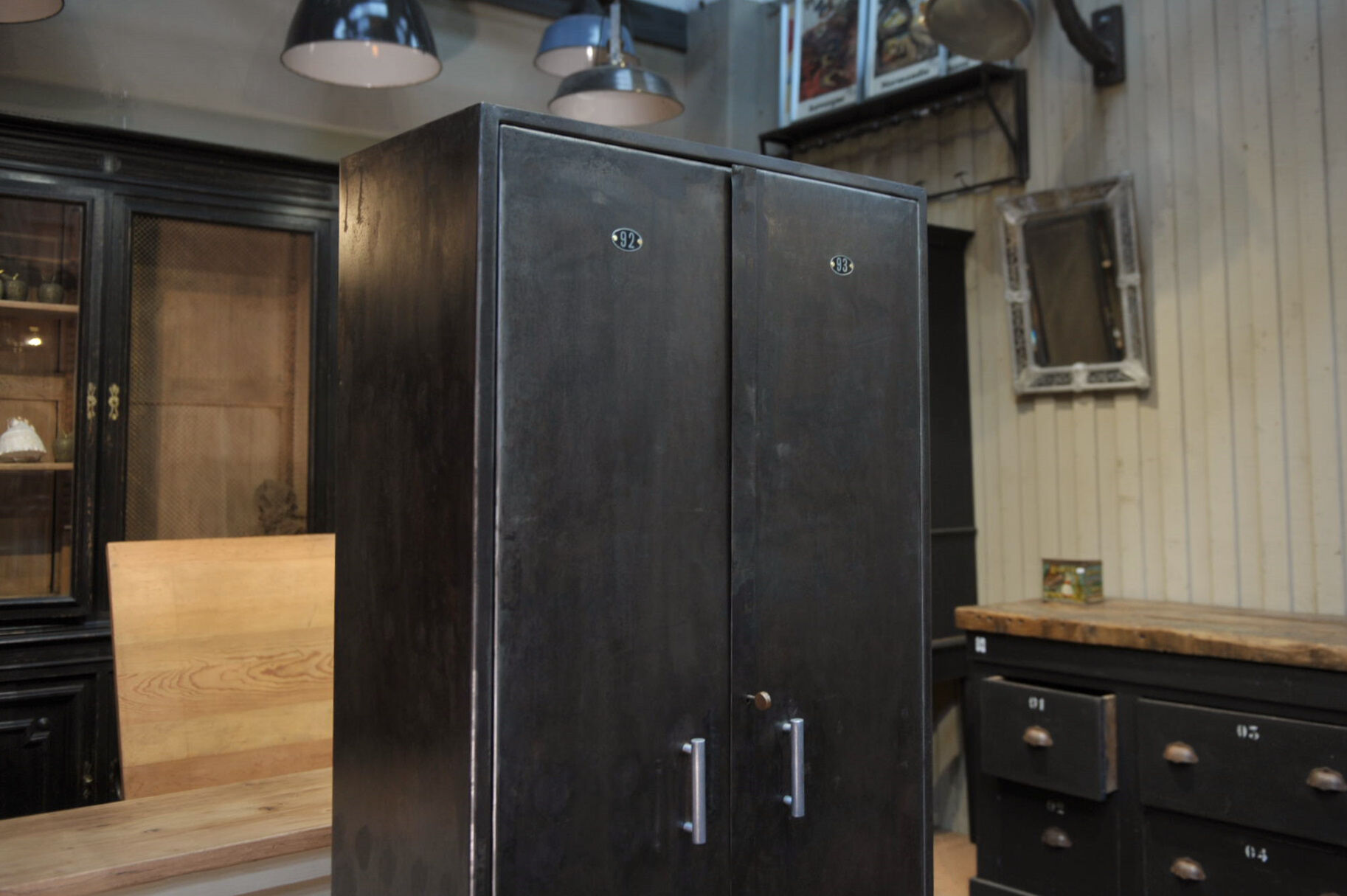 Metal cabinet with 2 doors, 1950s