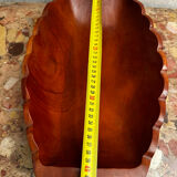 Vintage Red Carved Wooden Bowl / Pocket Dish - 41 / 25 / H 8 cm