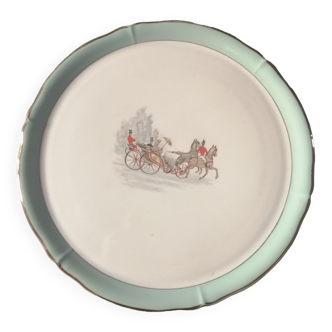 Round serving dish in semi-vitrified ceramic, diligence model by Céranord St Amand