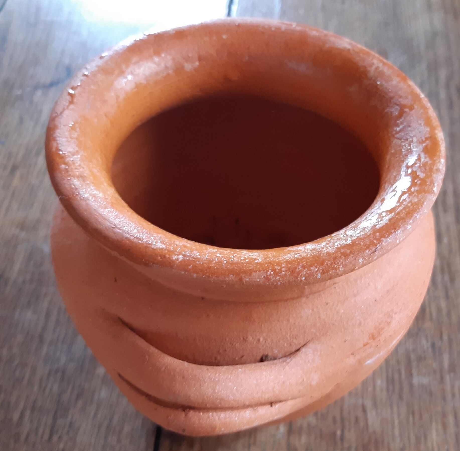 Terracotta vase with two handles