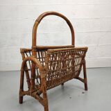 Vintage bamboo magazine holder