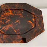 Vintage tortoiseshell hexagonal tortoiseshell serving tray