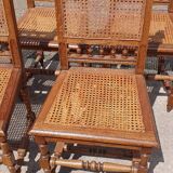 Antique set 6 - cane chair oak
