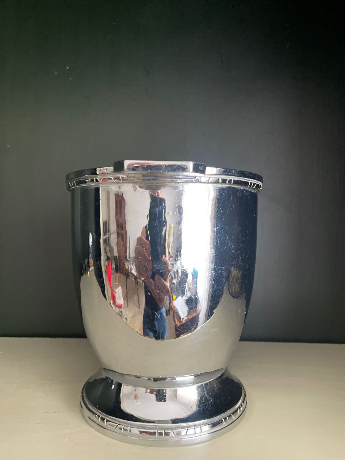 Art Deco silver metal ice bucket