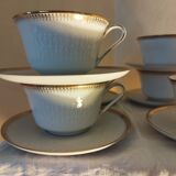 Set de 6 tasses à thé blanches et or