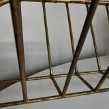 Porte revues 1960 faux bambou en fer battu doré travail italien