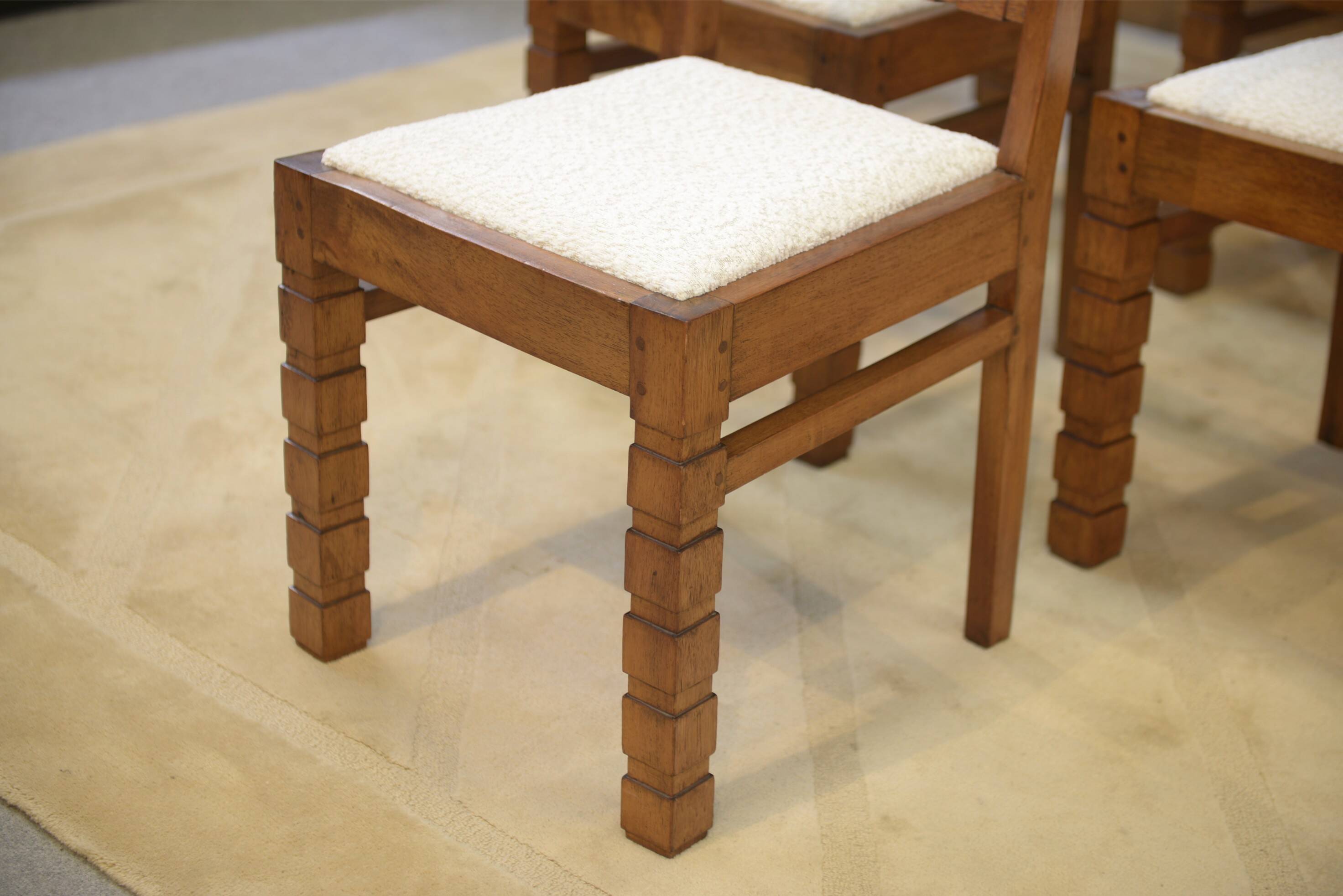 Ensemble de 6 chaises brutalistes 1960’s