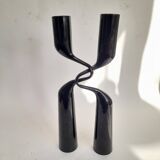 Paire de bougeoirs Tango noir par Mikaela Dörfel pour Menu