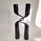 Pair of black Tango candle holders by Mikaela Dörfel for Menu