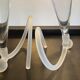 Pair of champagne glasses signed in glass paste