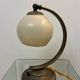 Antique Art Deco lamp with opaline glass and brass fittings, 1930s