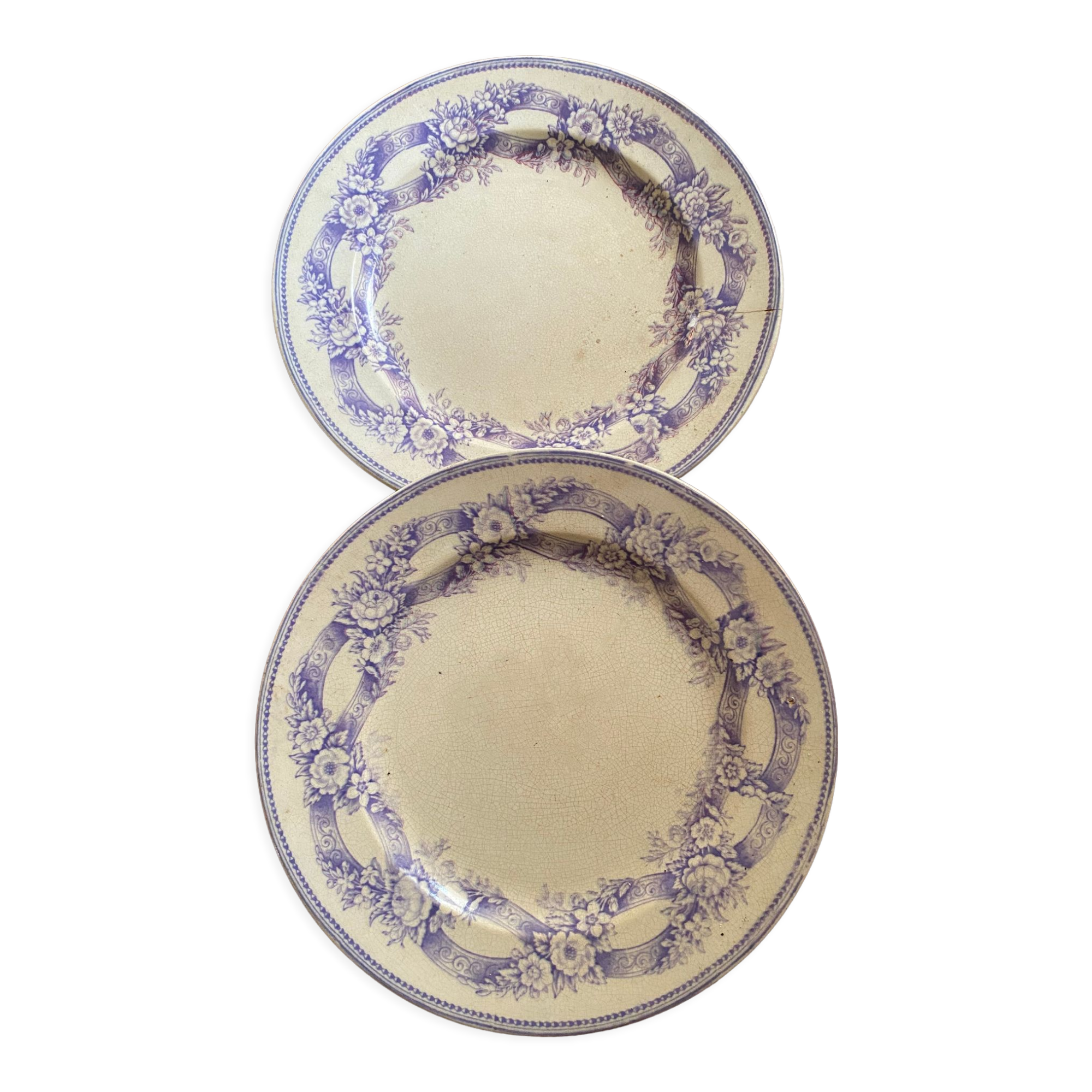 Two plates serve lavender-colored iron earth.