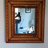 Miroir mural en rotin, osier et bois