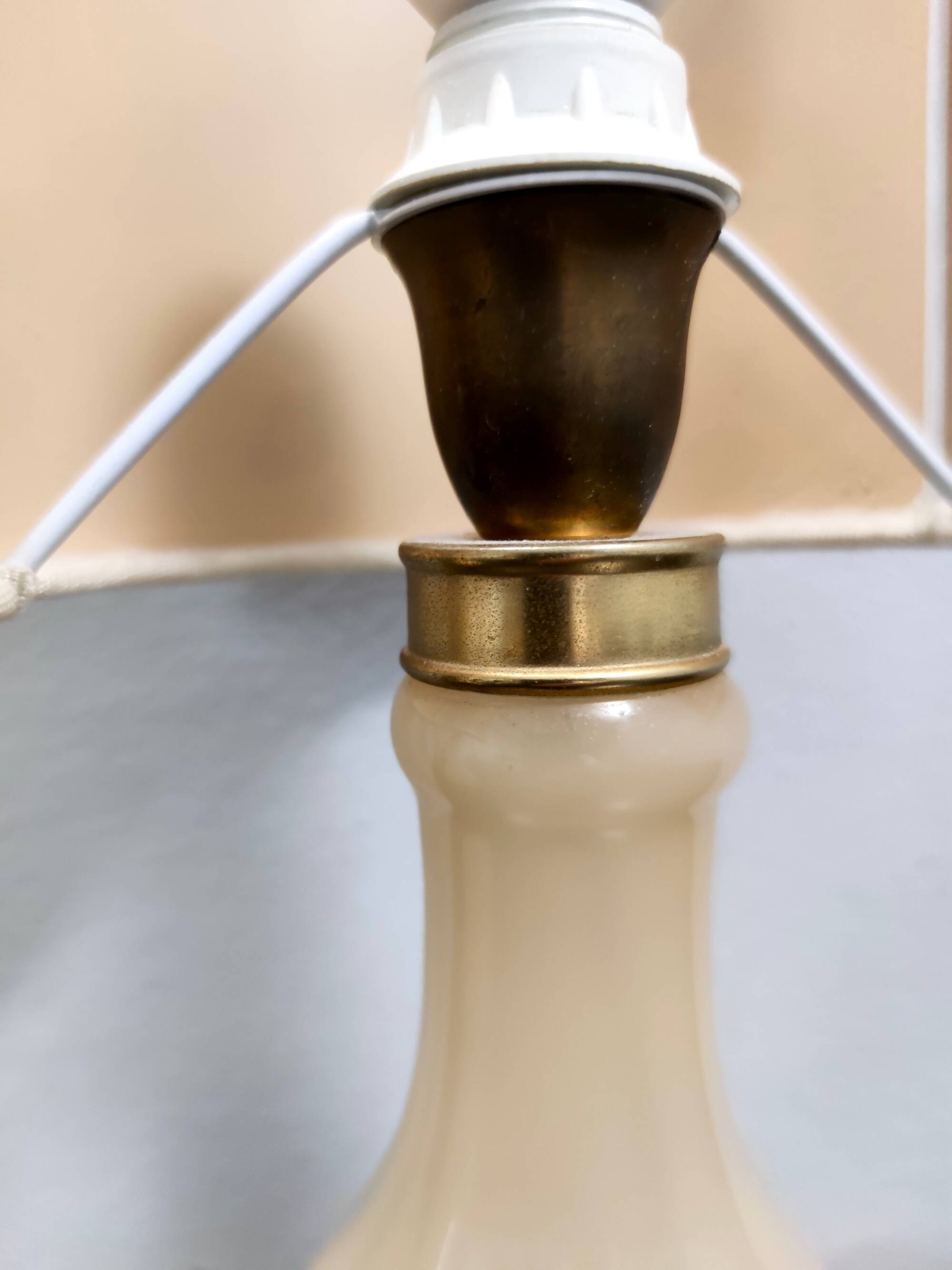 Pair of Murano Glass Table Lamps by Gino Cenedese with Floral Lampshades