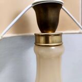 Paire de lampes de table en verre de Murano par Gino Cenedese avec abat-jours floraux