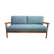 Blue fabric daybed wood frame 1960s