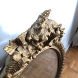 Oval mirror with pediment, 100x70 cm