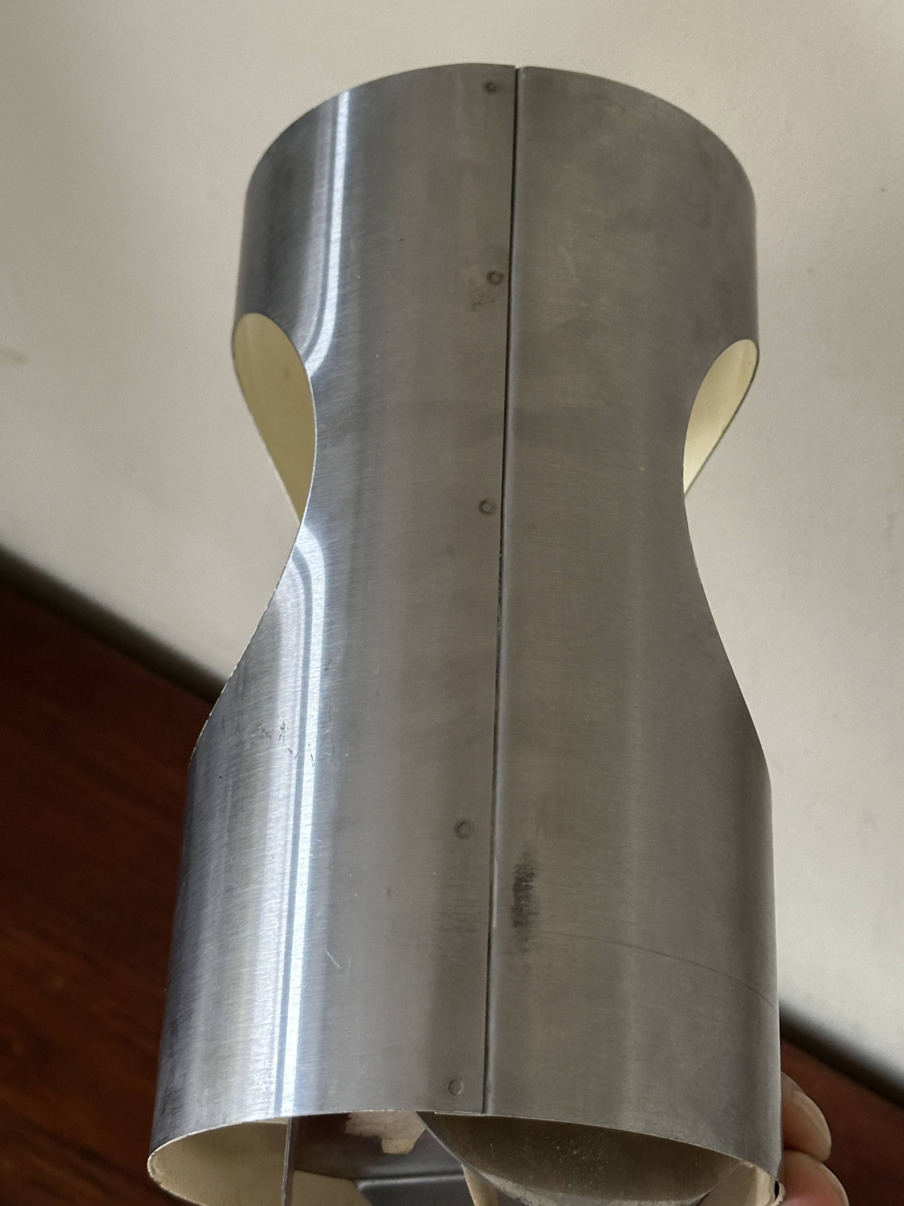 Vintage tube stainless steel lamp, 70s design