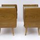Pair of Art Deco Italian Bedside Tables White Ash Briar, 1920s