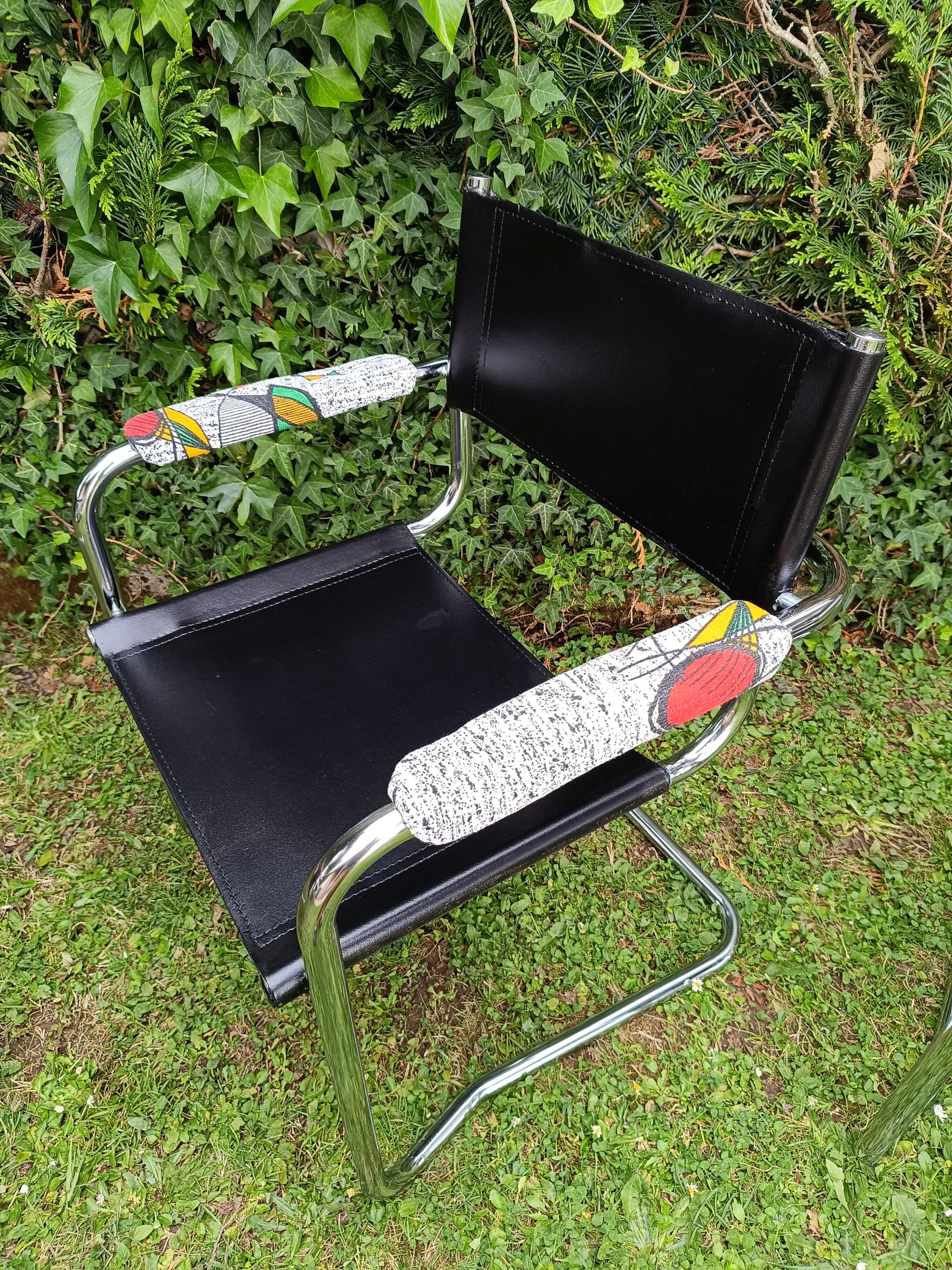 Lot de 3 fauteuils cantilever années 70