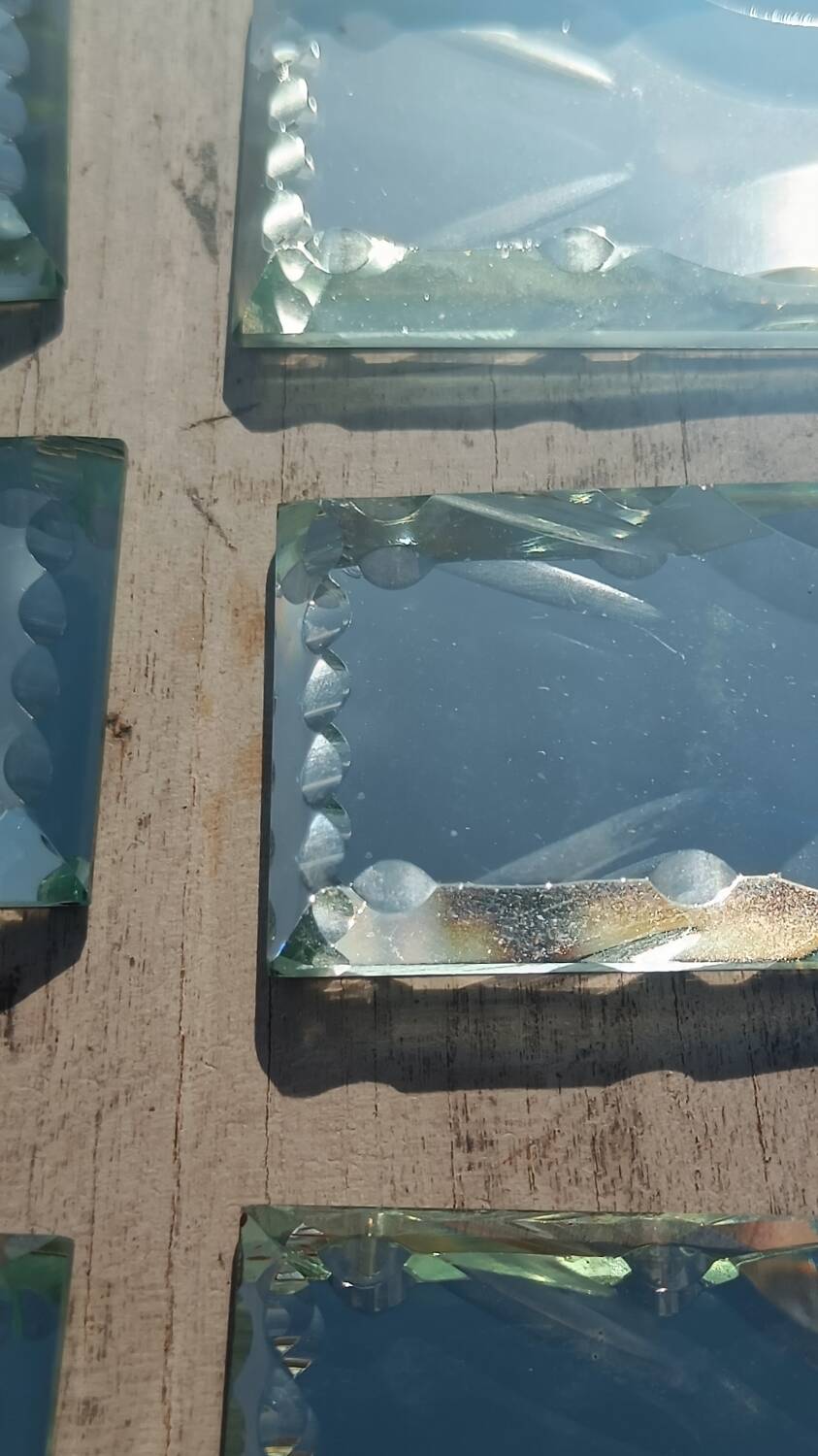 Antique knife rest with beveled mirror