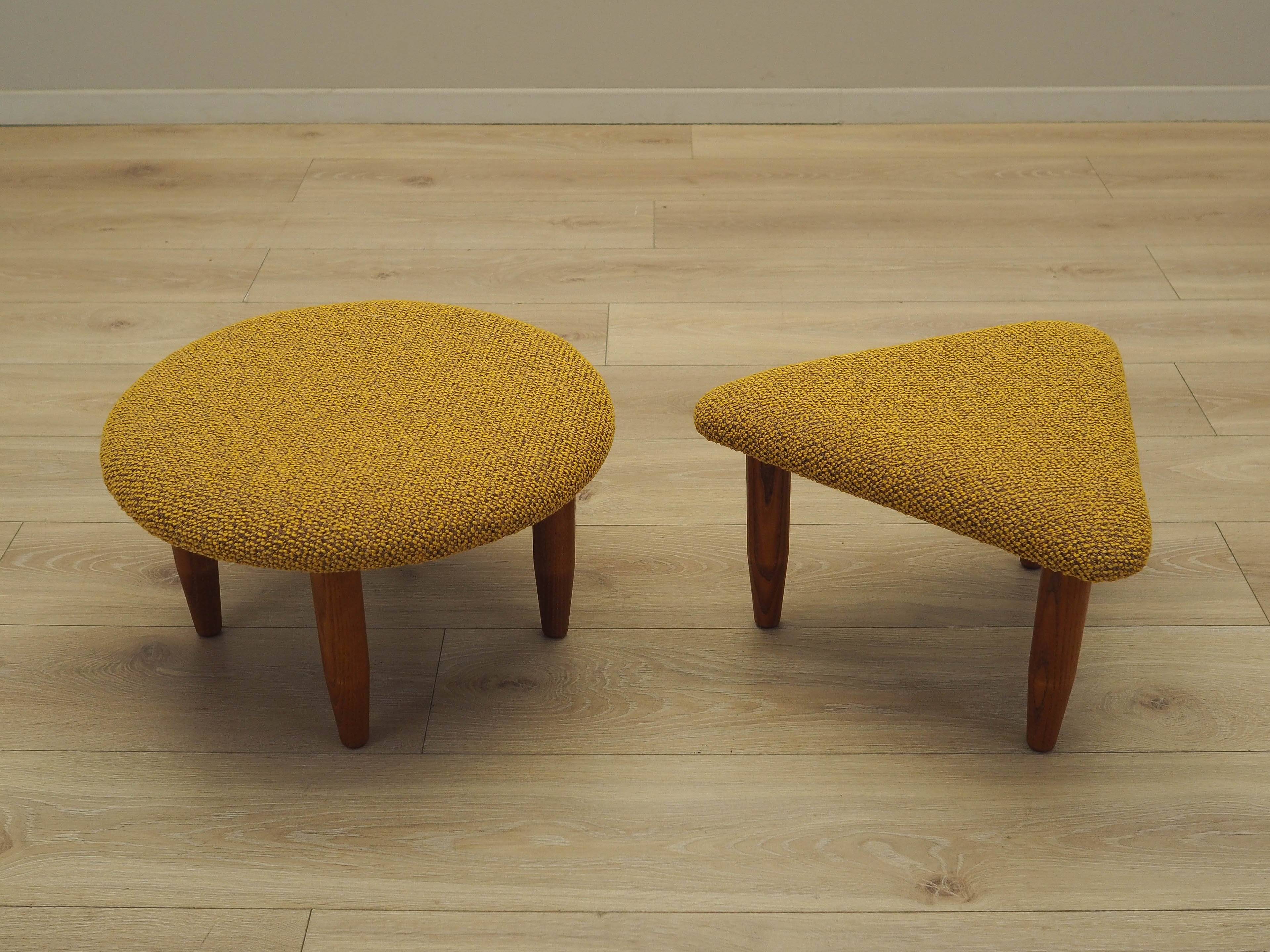 Set of two mustard footstools, Danish design, 1990s, production: Denmark