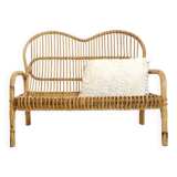 Small Italian rattan sofa from the 60s.